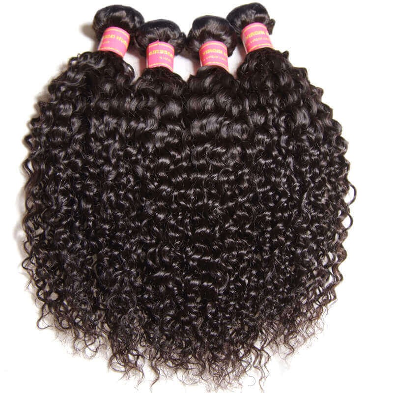 Idolra 4 Bundles Affordable Peruvian Curly Virgin Hair Weave Bundles Thick Virgin Peruvian Human Hair Extensions